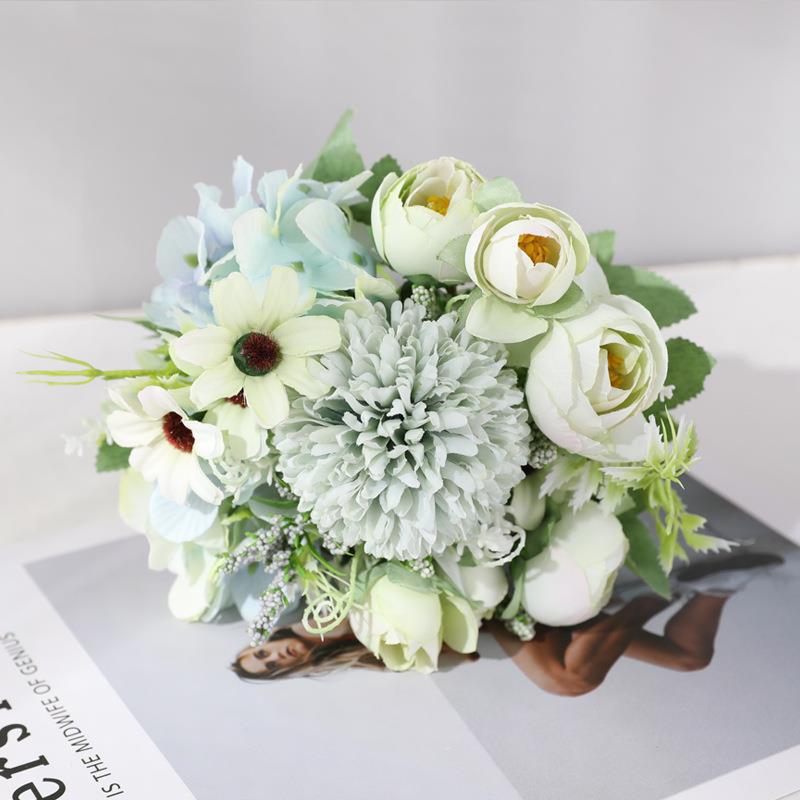 ช่อดอกไม้ แดนดิไลออน กุหลาบ ไฮเดรนเยีย เก๊กฮวย ดอกไม้ประดิษฐ์ ดอกไม้ปลอม ตกแต่ง ST503E812