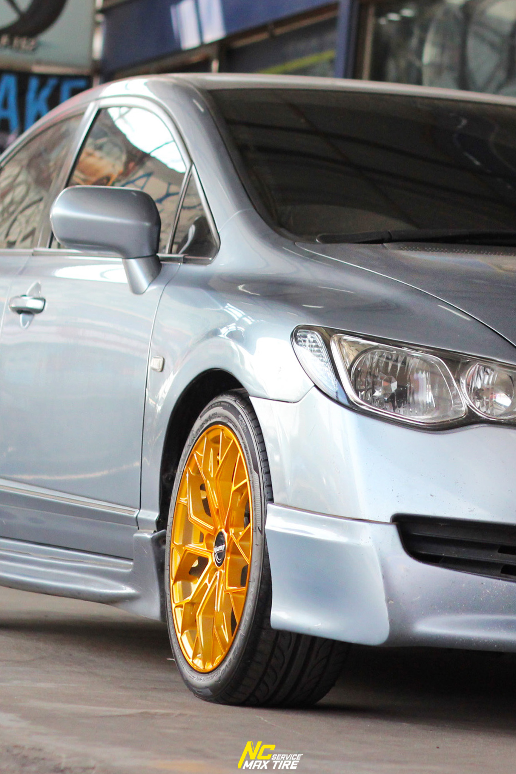 Honda Civic / NAYA ALPHA-3 / 17x7.5 5H114.3 ET40 / ล้อแม็กสีทองทั้งวง / Custom Color / ล้อแม็กขอบ17