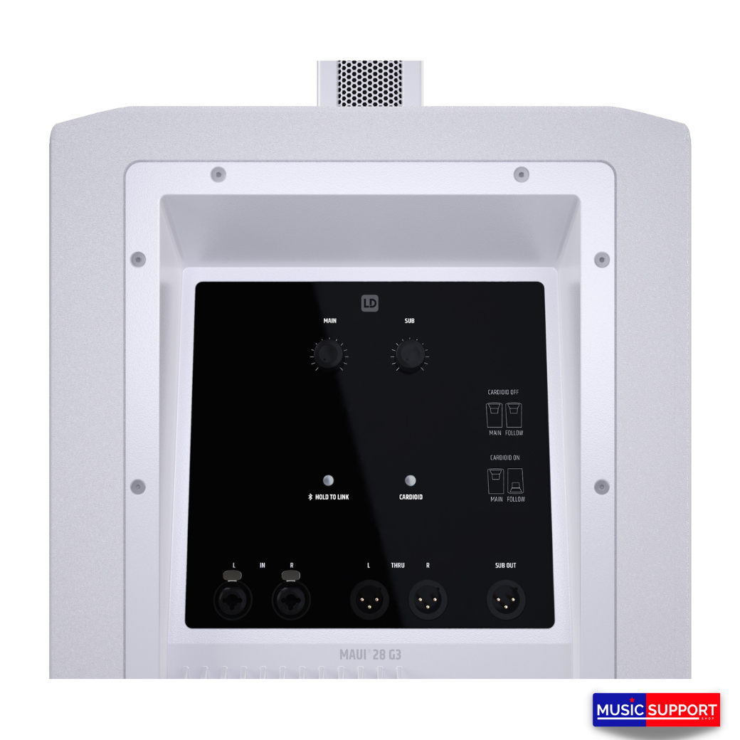 LD Systems MAUI® 28 G3 W Compact cardioid column PA system, White