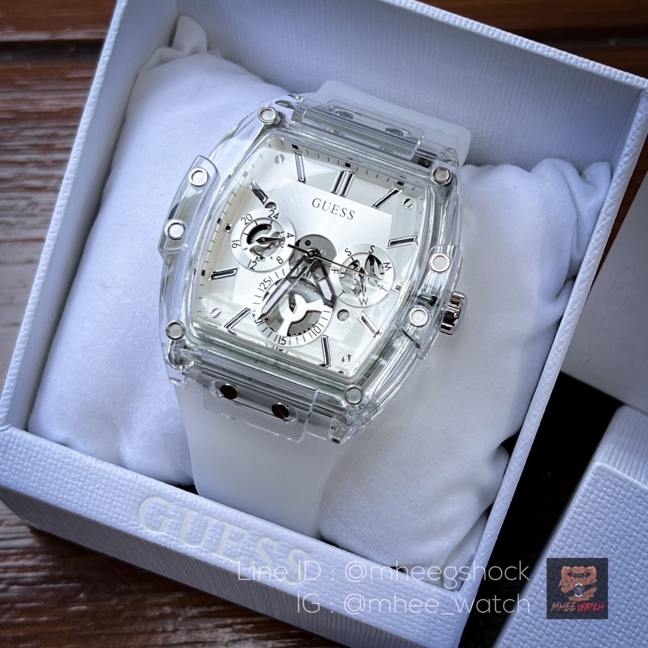 Guess Watch Chronograph RM Style White Jelly Crystal Accented Watch GW0203G1