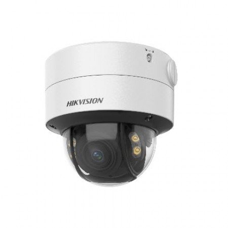 HIKVISION DS-2CE59DF8T-AVPZE ColorVu Motorized Dome auto focus Camera , PoC, 2.8mm to 12mm varifocal lens. 2MP high performance CMOS, 1920 × 1080 resolution 24/7 color imaging with F1.0 aperture. White Light Range 40M Water dust resistant IP68 an