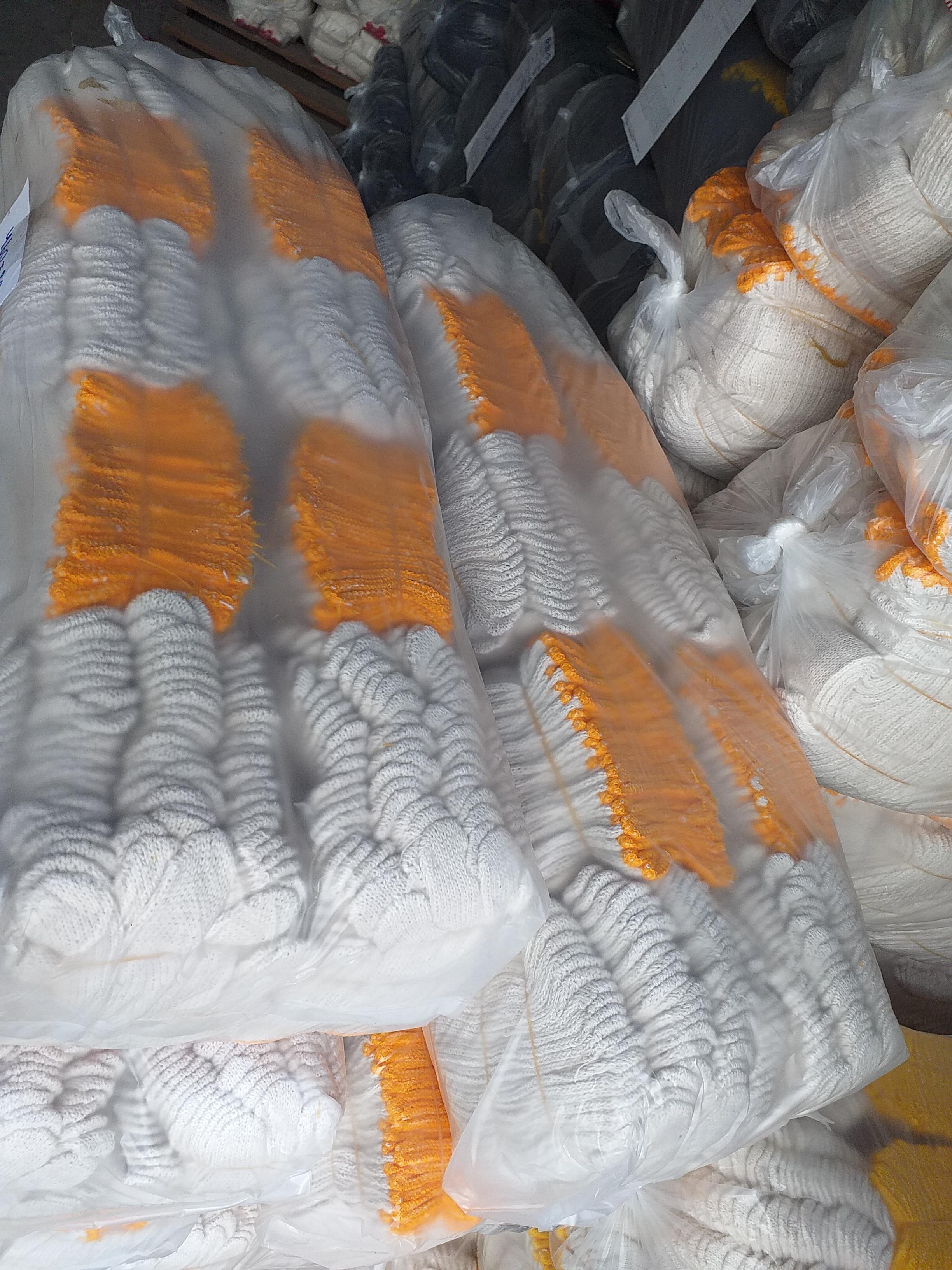 ถุงมือผ้า 600 กรัม ขอบส้ม