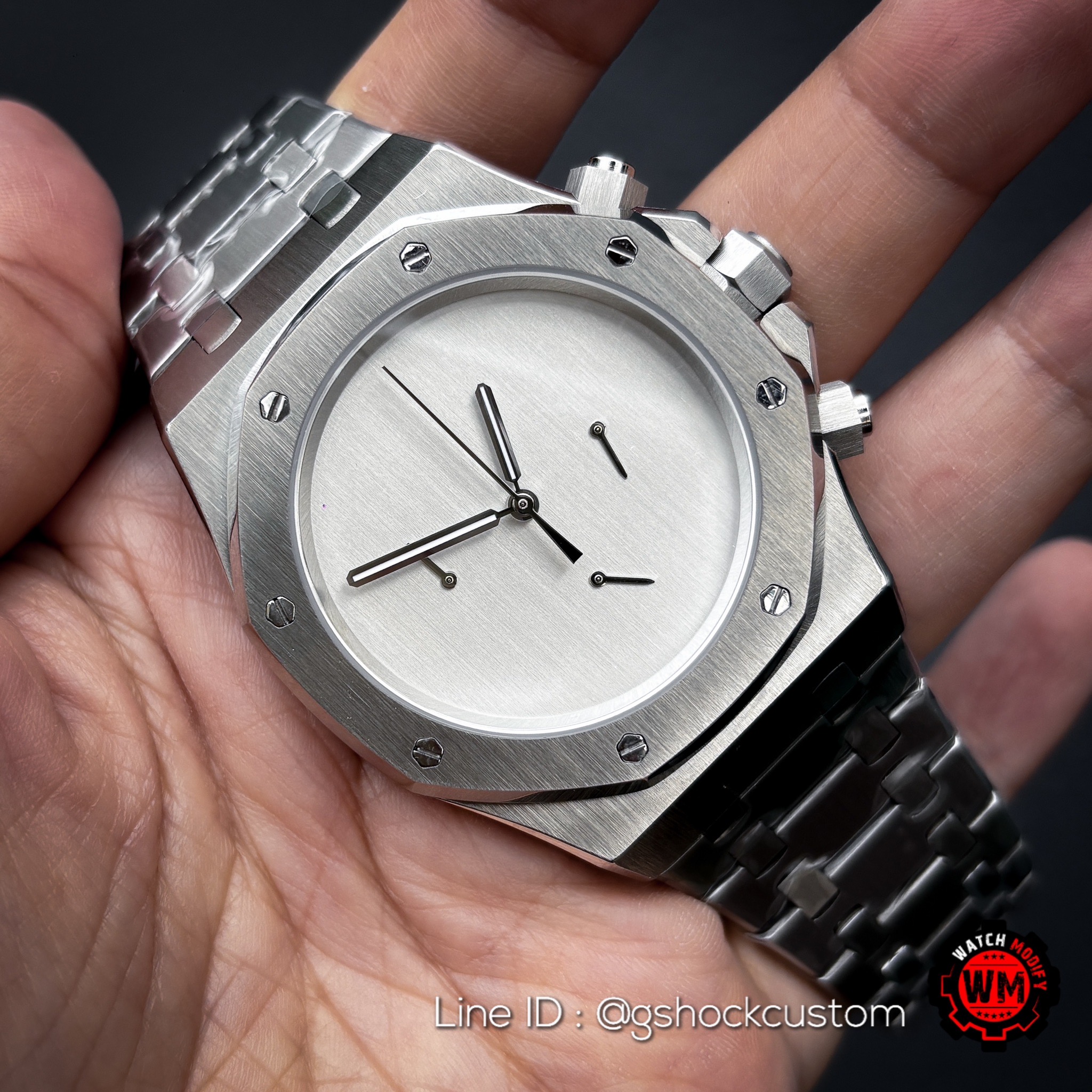Custom Watch Silver Royal Oak Chronograph