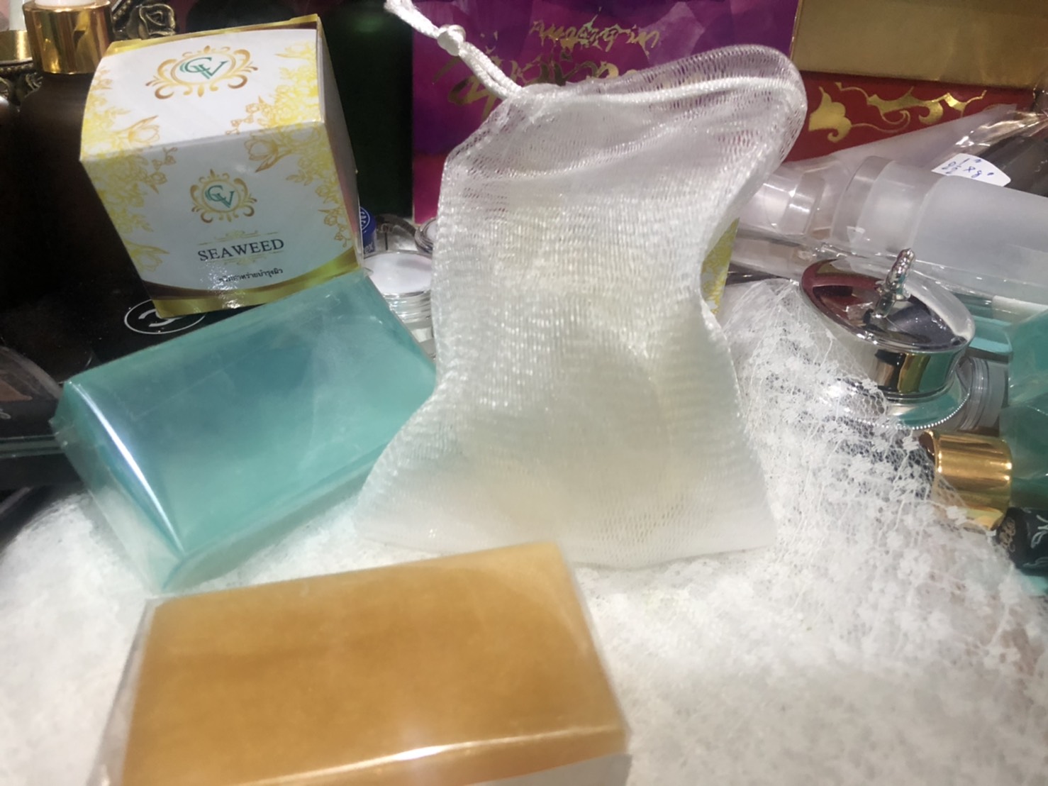 ถุงตีฟองสบู่ ใยไหม เนื้อนิ่ม ฟองฟูนุ่มเบา