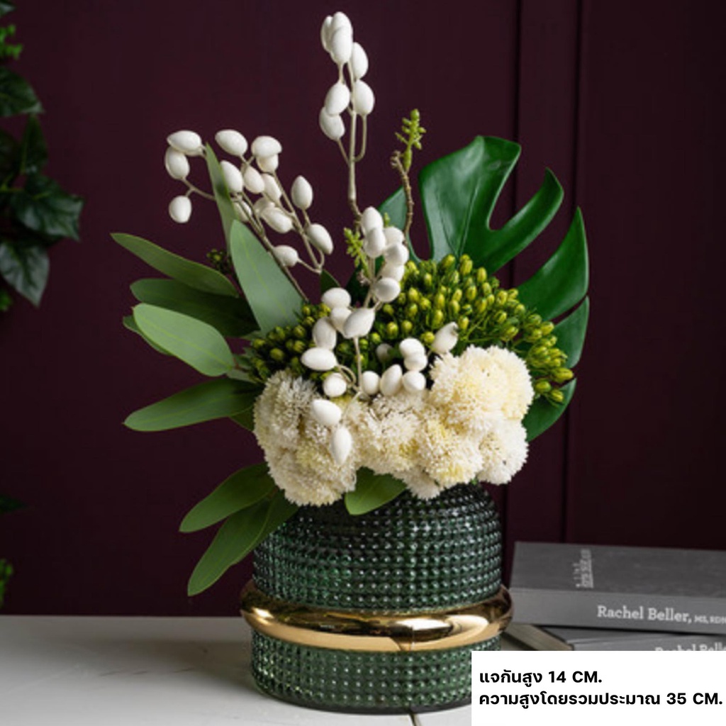 CT069E010 DECHOME แจกัน แจกันดอกไม้ ชุดแจกันพร้อมดอกไม้ ดอกไม้ปลอม แจกันดอกไม้ตกแต่งบ้าน ของตกแต่งบ้าน ดอกไม้ตกแต่งบ้าน