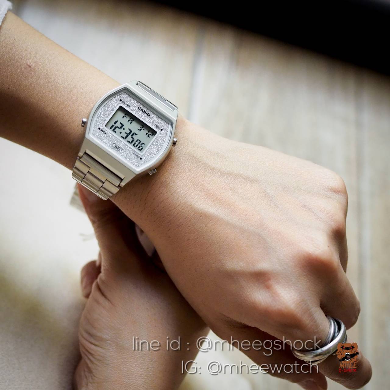 นาฬิกาผู้หญิง คาสิโอ้ Casio Vintage Bling หน้าปัดเพชร เงิน ของแท้ 100% ประกันศูนย์เซ็นทรัล CMG