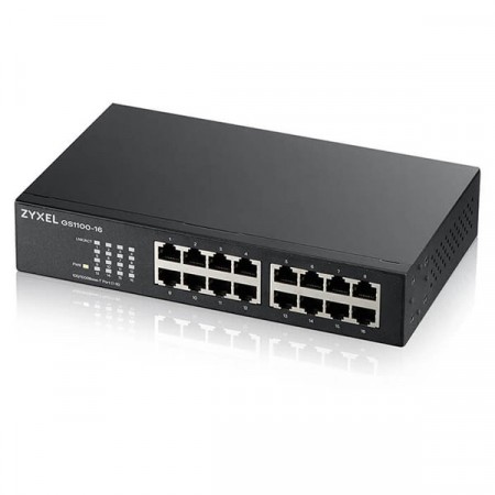 Zyxel GS1100-16 16-port GbE Unmanaged Desktop Switch + Free 19" Rack-Mount