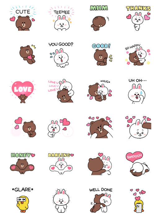 ขายสติกเกอร์ไลน์ LINE FRIENDS บอกรักแบบคิวท์ๆ
