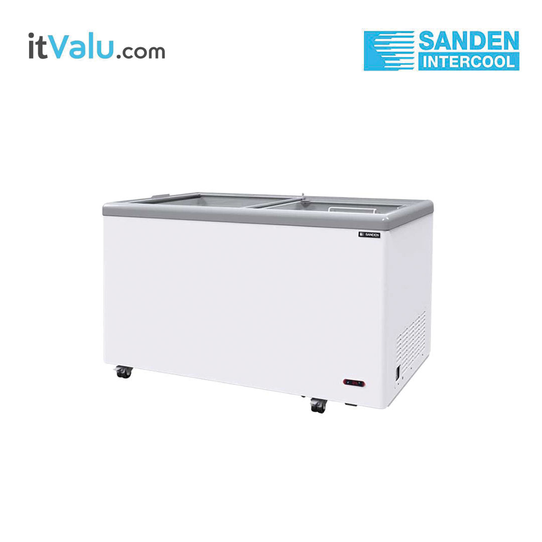ตู้แช่แข็ง SANDEN ฝากระจกเรียบ รุ่น SNG-0405 ความจุ 400 ลิตร (14 คิว) กว้าง 122.2 ซม. ลึก 69.4 ซม. สูง 85 ซม. รับประกันความเย็น 1 ปี รับประกันคอมเพรสเซอร์ 5 ปี