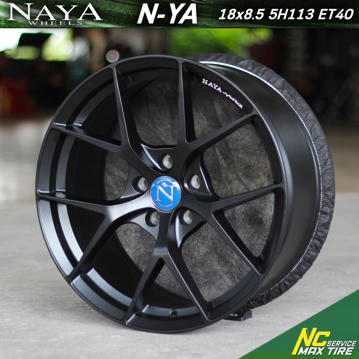 ล้อแม็กขอบ18 / NAYA / N-YA / ล้อแม็กสี BlackGross / 18x8.5 5H112/114.3 ET40 / ล้อแม็กเก๋งซีดาน / ซีดานยุโรป / ซีดานญี่ปุ่น