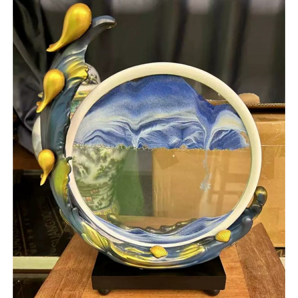 CT188B155 FAMITOSS เครื่องประดับนาฬิกาทราย โมเดล ของตกแต่ง ของขวัญขึ้นบ้านใหม่ โมเดลแต่งโรงแรม ภาพวาดทรายดูด