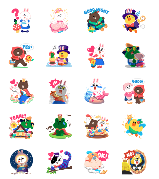 ขายสติกเกอร์ไลน์ ตัวละคร LINE ในโลกแห่งนิทาน☆