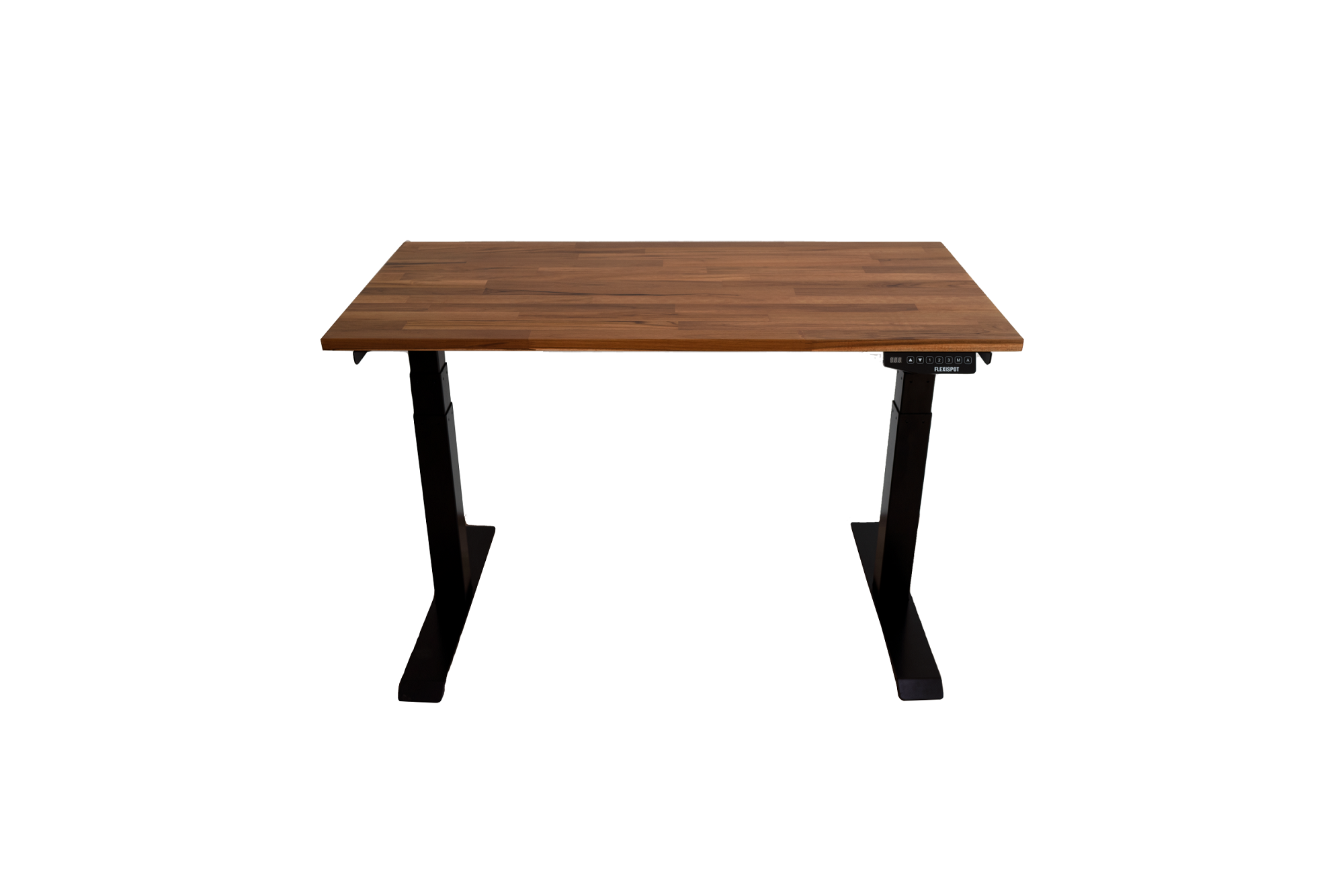 FlexiSpot by Essen 3-Stage Reversed Column Dual Motors Electric Height Adjustable Desk (E3R) with Table Top Joint Teak (Rectangular-Shaped)