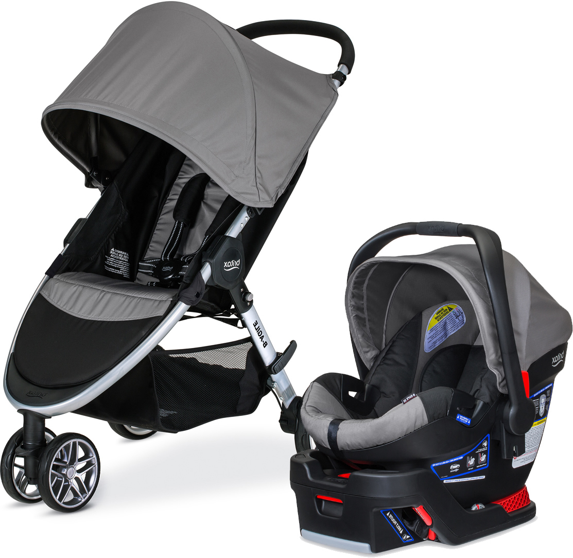 Britax B Agile & B Safe 35 Travel System, Steel เซตรถเข็นพร้อมกระเช้าคาร์ซีท