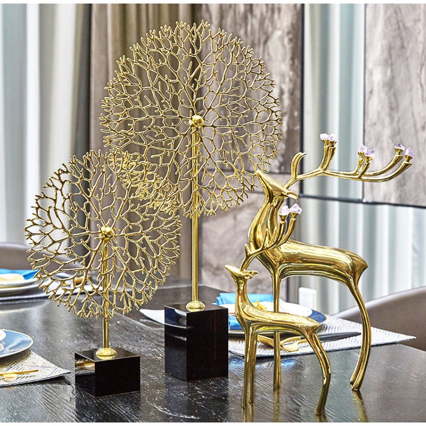 CT015B016 FAMITOSS Home Decoration ตั้งโชว์อุปกรณ์ตกแต่งบ้าน ของตกแต่งห้อง รูปปั้น โมเดลตกแต่งบ้าน โทน สีทอง หรูหรา