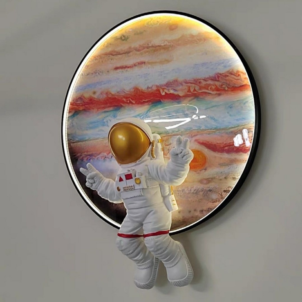 CT190A147 SOTMIA โคมไฟดวงจันทร์ นักบินอวกาศแต่งผนังห้อง โคมไฟติดผนัง ภาพตกแต่งสามมิติ