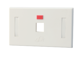 US-2121A : FACE PLATE 1 PORT With Shutter, Icon & Label IDหน้ากากมี Shutter และป้ายชื่อ