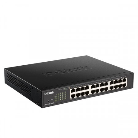 D-Link DGS-1100-24PV2 24-Port Gigabit Smart Managed PoE Switch with 12 PoE ports (100W PoE budget)
