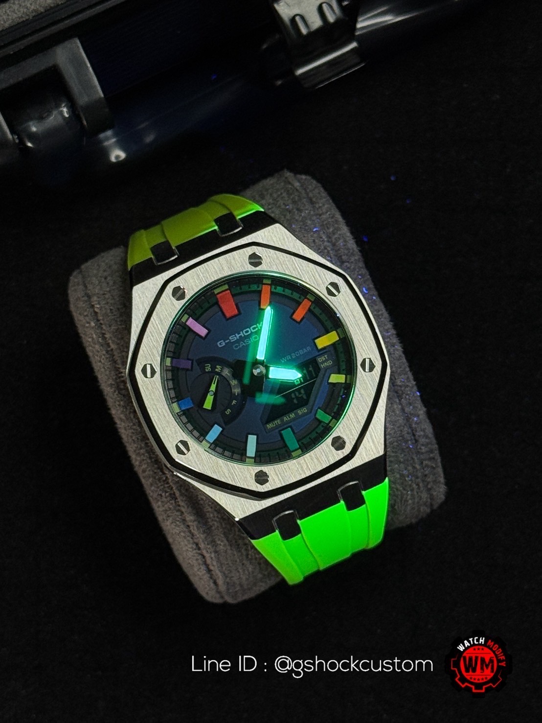 G-shock Casioak Rainbow Light Green Lambo Rubber Strap