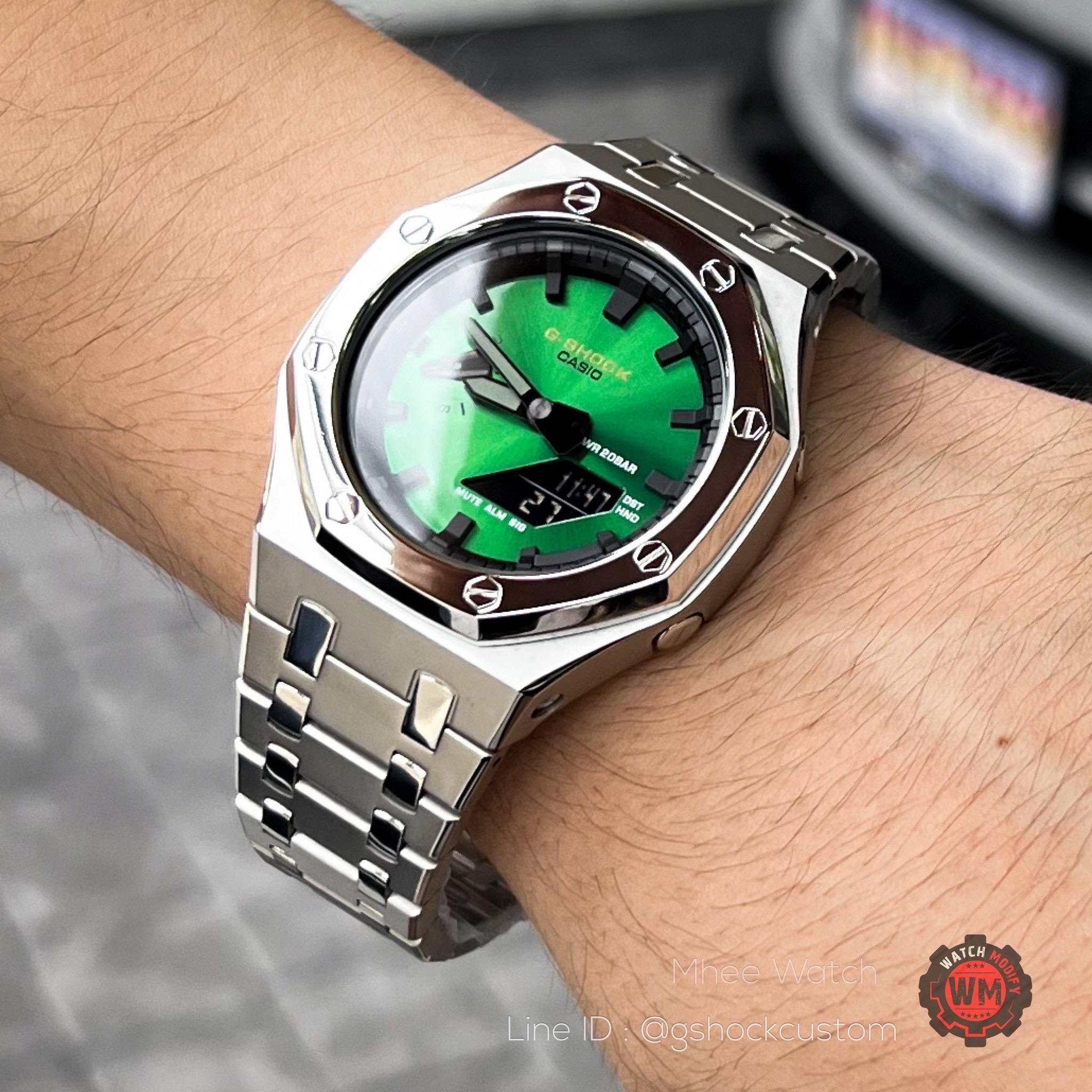 G-SHOCK Casioak GA-2100 Custom Loki Suit Sandblast Silver Stainless