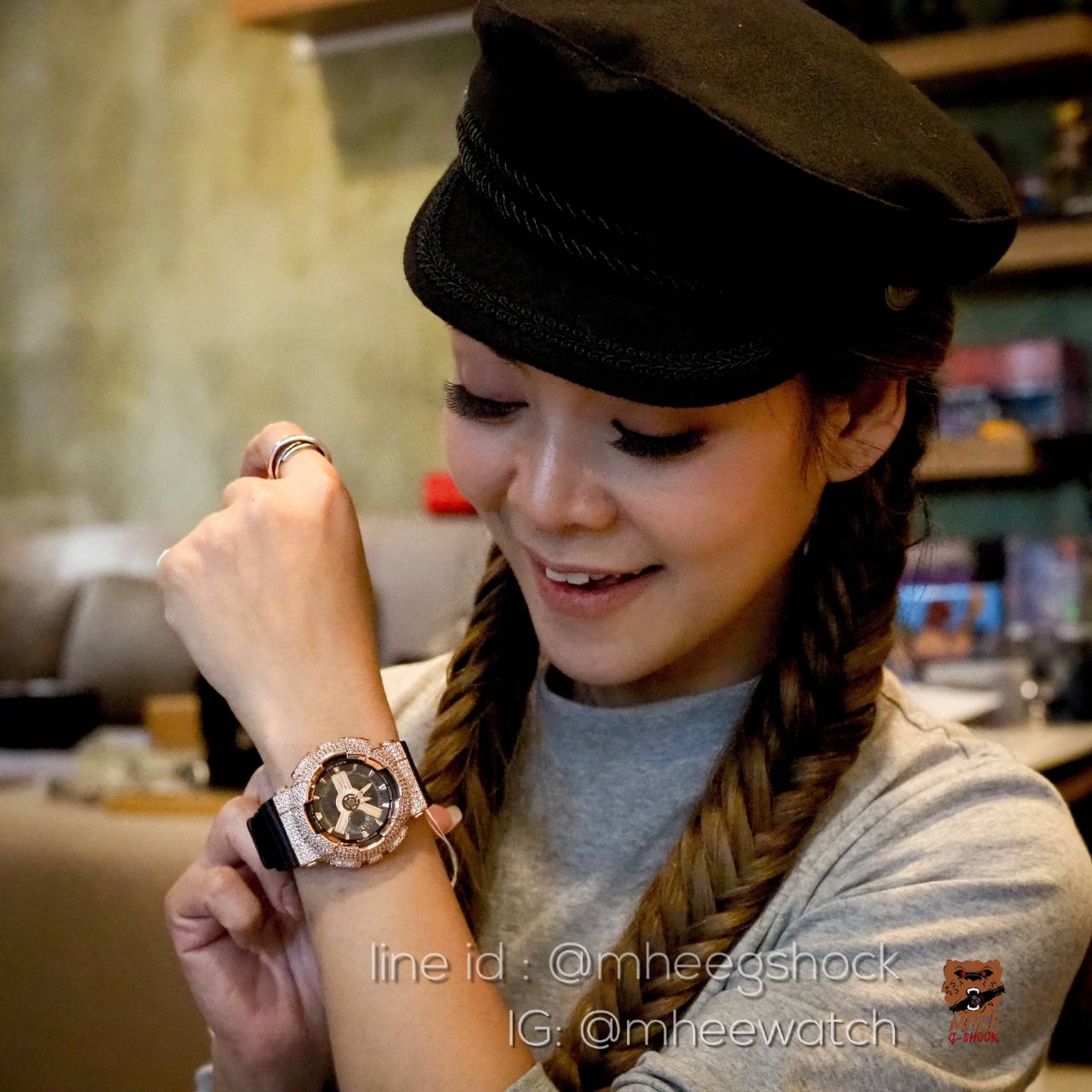 Baby-G กรอบเพชร Black Rosegold