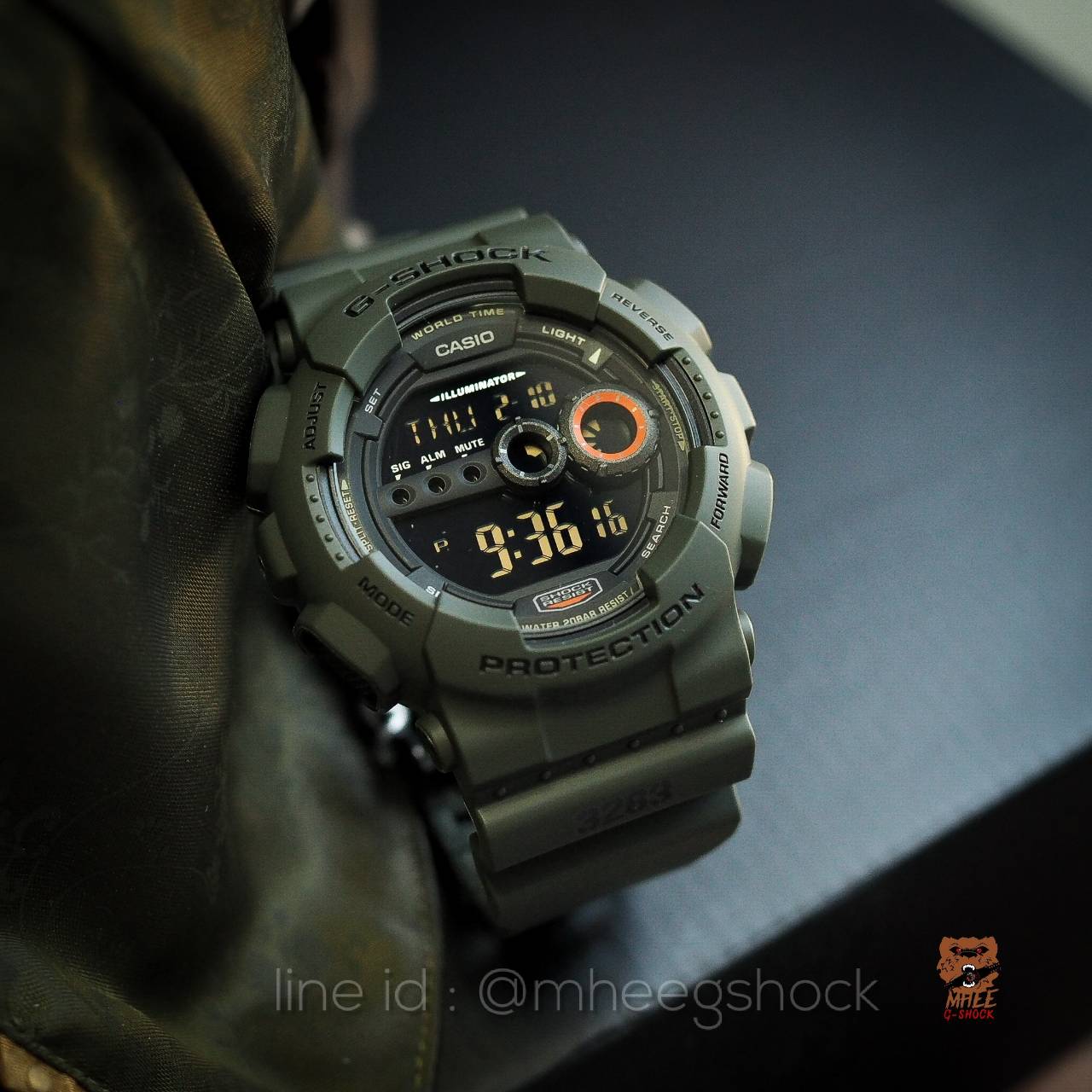 Casio G-Shock รุ่น GD-100MS-3 เขียว ทหาร ของแท้ ประกันศูนย์ CMG