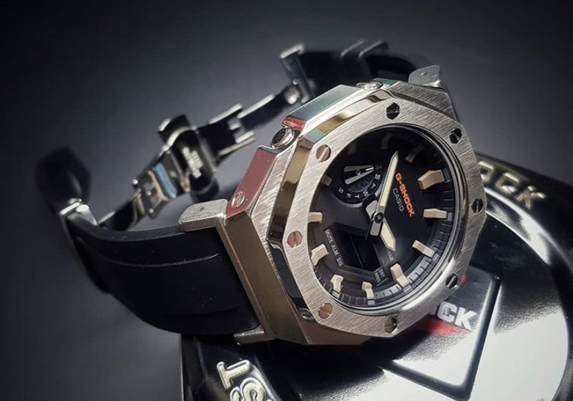 G-Shock Casioak Ap MetalสายRubber Butterfly All Black