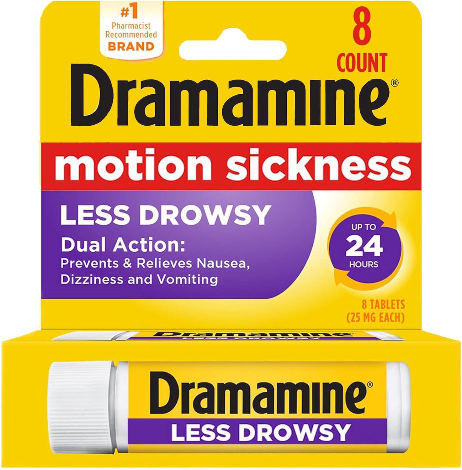 Dramamine Motion Sickness Relief Less Drowsey Formula บรรเทาอาการเมารถ ง่วงเล็กน้อย
