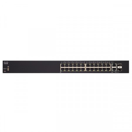 Cisco SG250X-24P Switch PoE 24-Port Gigabit Smart Managed, 4-Port 10G SFP+, Total Budget 195W, Spanning Tree/Link Aggregation/VLAN Support