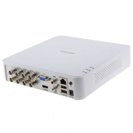 HIKVISION DS-7108HQHI-K1 Turbo HD 4K DVR, 8-ch analog, up to 10-ch IP camera input (up to 6 MP), 1080P, 1 HDD SATA mini size, H.265, Audio via coaxial cable, Support cloud storage