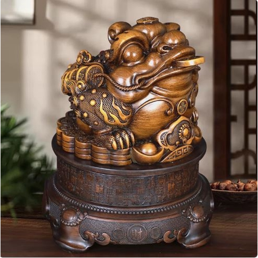 CT227B170 HAOYUN คางคกทองโชคดี มงคล ของขวัญเลื่อนตำแหน่ง ของขวัญขึ้นบ้านใหม่ ขนเงินขนทอง รับทรัพย์