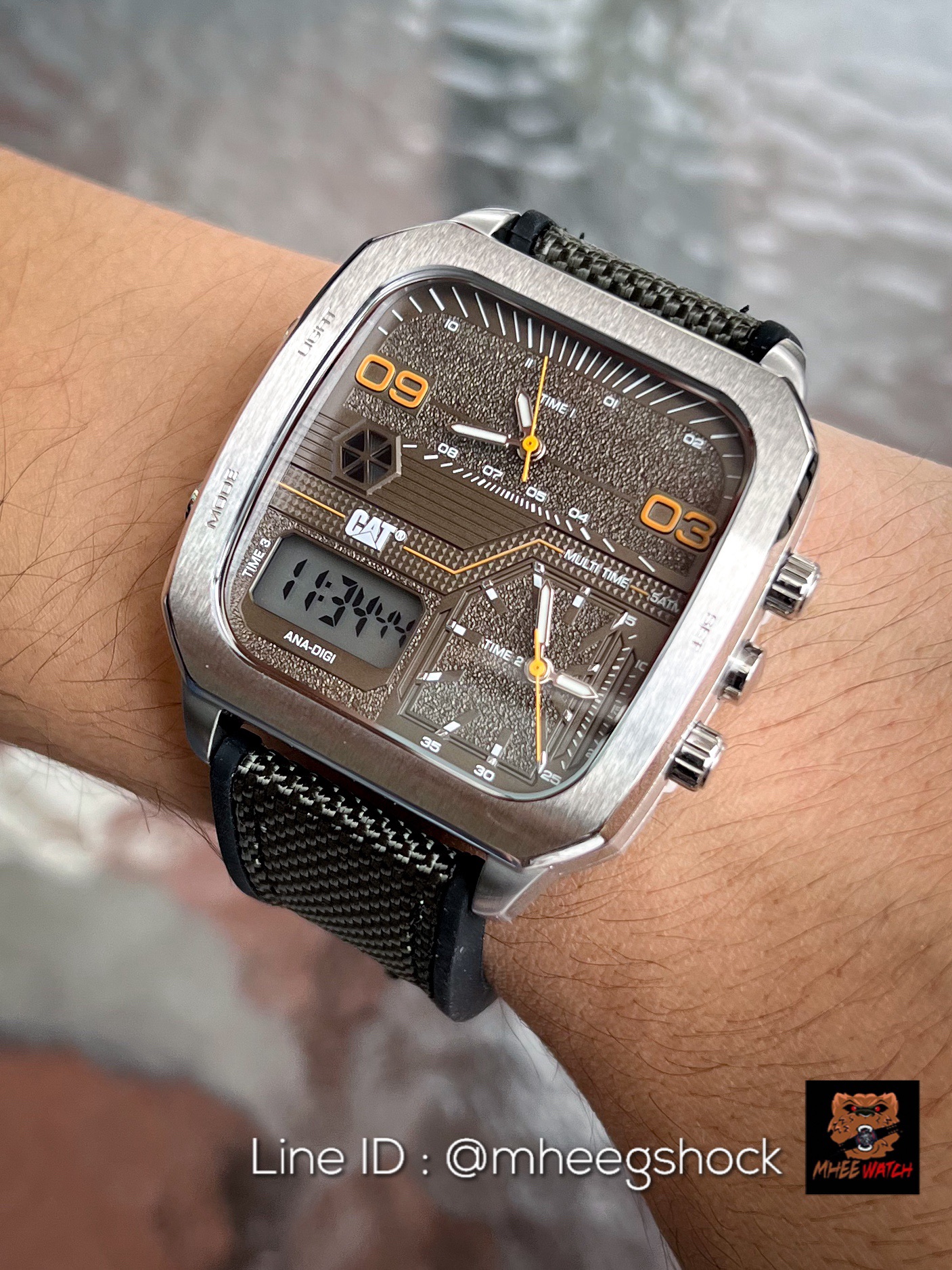 CAT Watch นาฬิกาข้อมือผู้ชาย Green Brown Vintage Big TV Design ของแท้ประกันศูนย์