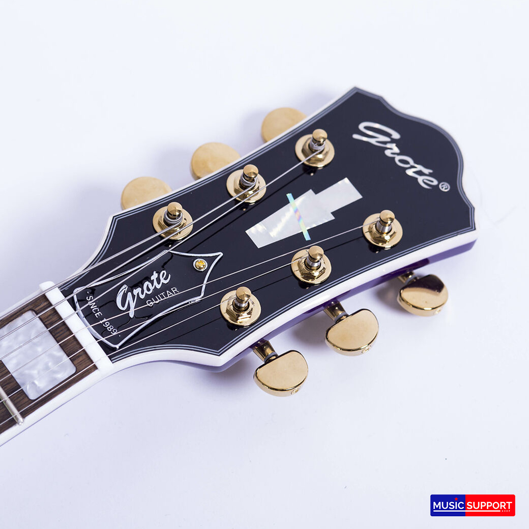 กีตาร์ไฟฟ้า GROTE Semi-Hollow Purple Flame Maple Top Gold Hardware