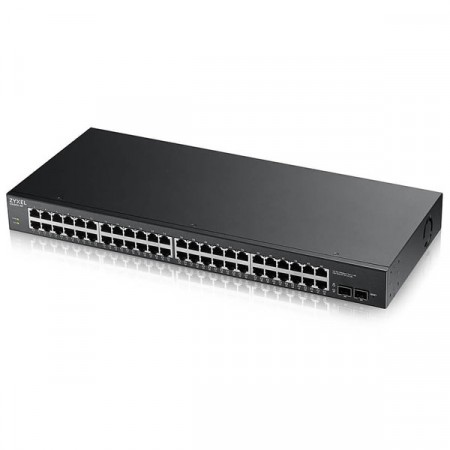 Zyxel GS1900-48 48-port GbE Smart Managed Switch with GbE Uplink (50 Ports Total), Rack-mount