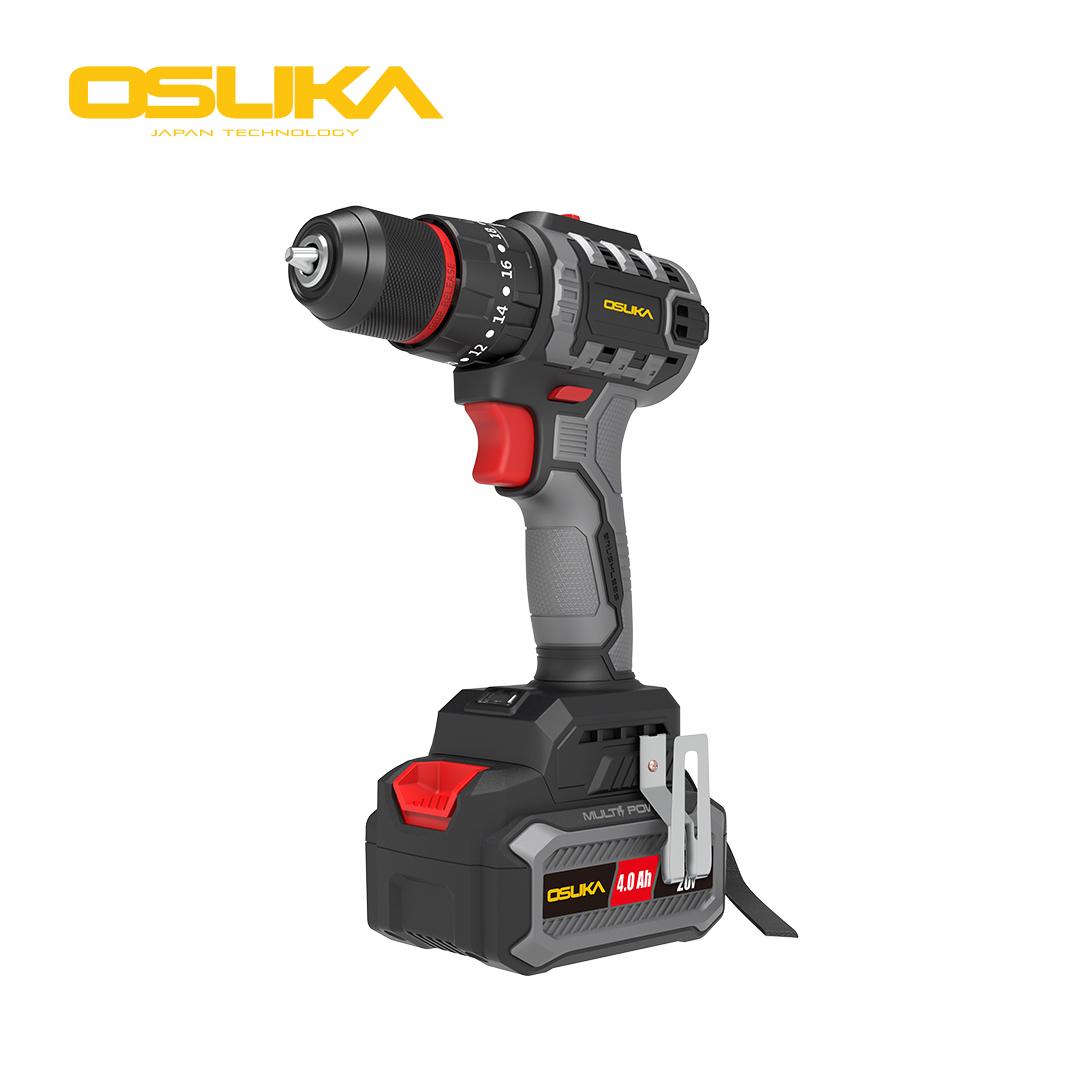 OSUKA ชุดสว่าน รุ่น OCHD802-D2 +เครื่องจียร ไร้สาย ไร้แปรงถ่าน รุ่น OCAG746-P1 ขนาด 20v เซต OCK151-M2