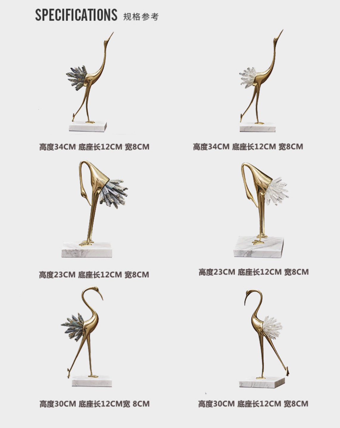 CT015B016 FAMITOSS Home Decoration ตั้งโชว์อุปกรณ์ตกแต่งบ้าน ของตกแต่งห้อง รูปปั้น โมเดลตกแต่งบ้าน โทน สีทอง หรูหรา