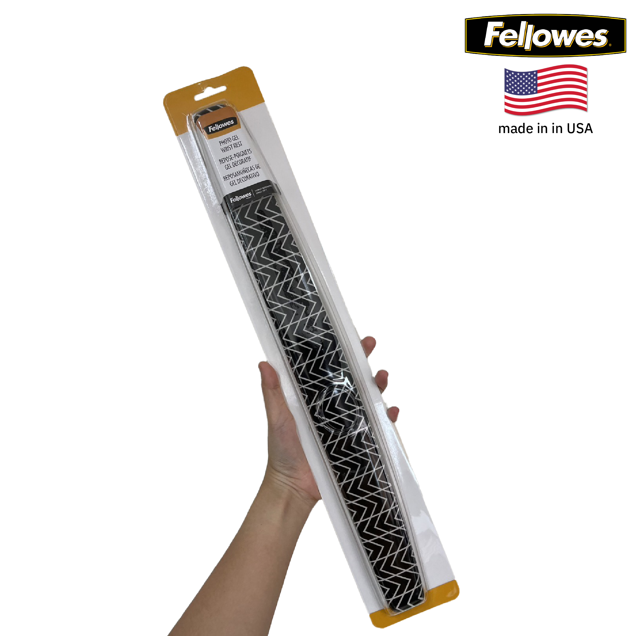 แท่นเจลรองข้อมือเพื่อสุขภาพ สำหรับคีย์บอร์ด เฟลโล่วส์ Keyboard Wrist Support – Chevron