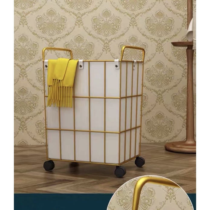 CT112D047 ZEITAKUMS #ตะกร้าใส่ผ้า ตะกร้าใส่ผ้าสีทอง ที่ตั้งของเบ็ดเตล็ด ตะกร้าผ้า ตะกร้า ตะกร้าใส่ของ ตกแต่งห้องน้ำ