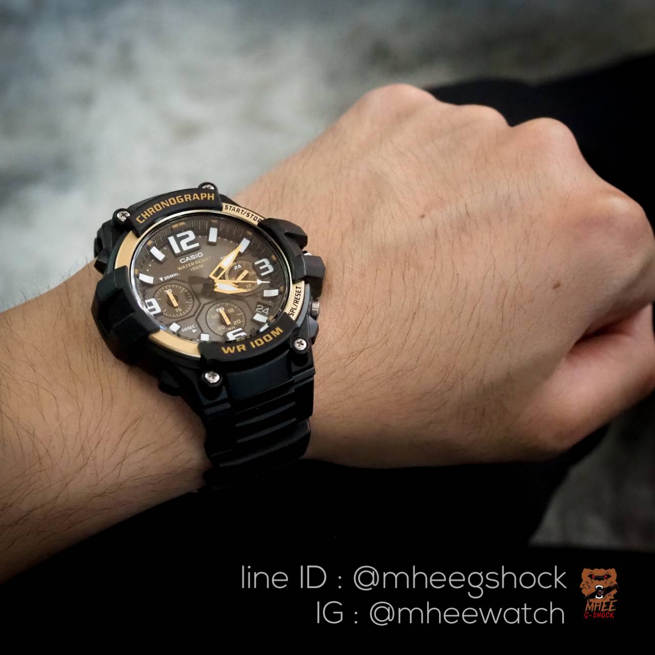 Casio รุ่นนักบิน สีดำทอง ของแท้ ประกันศูนย์