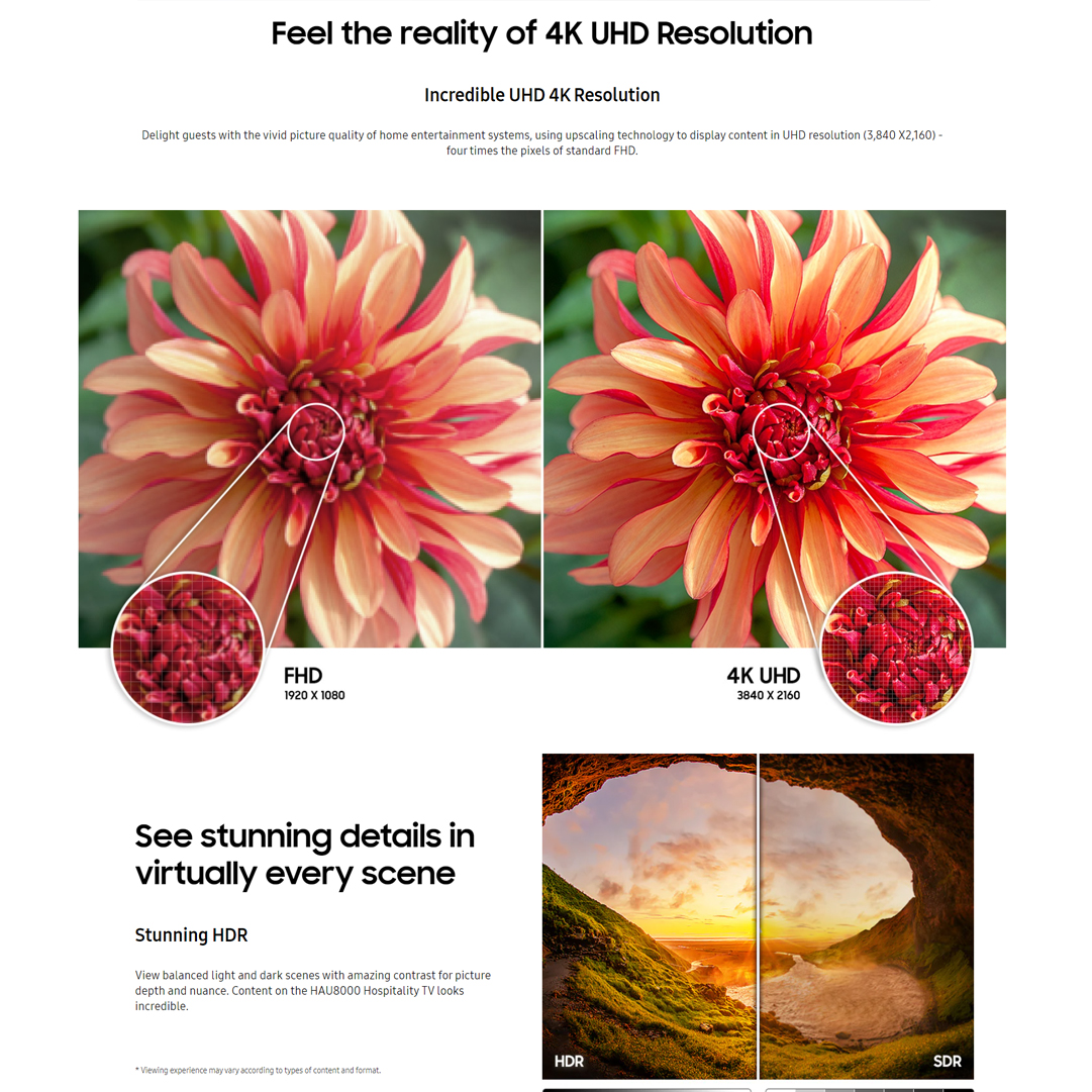 Samsung Smart TV Hotel Mode 4K รุ่น HG43BU800AWXXT 43" ประกัน 3 ปี onsite Commercial Grade สมาร์ททีวี