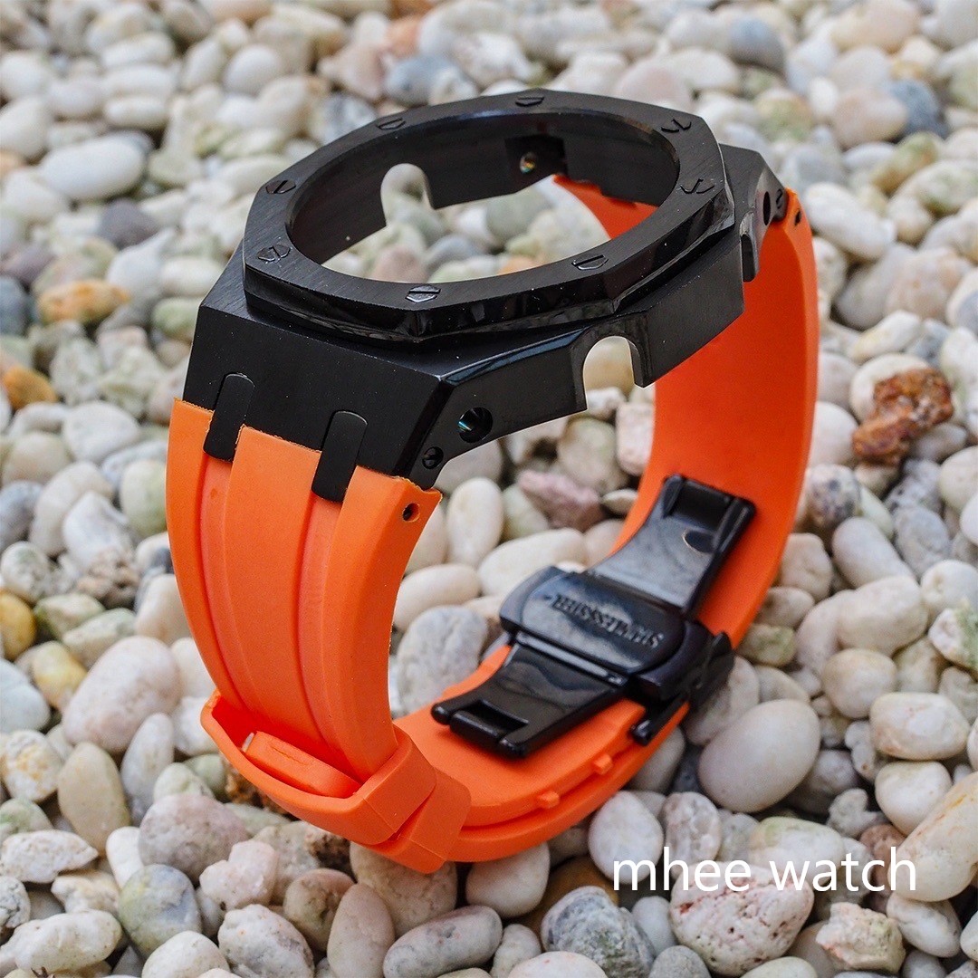 ชุดกรอบสาย Rubber Stainless Gen3 ส้มแลมโบกินนี่ สำหรับใส่ G-Shock รุ่น GA-2100 และ GA-2110