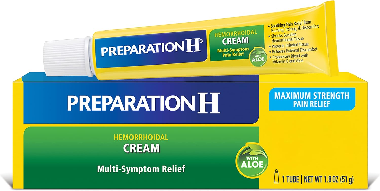 Preparation H Hemorrhoid Cream with Aloe for Multi-Symptom Relief บรรเทาอาการ ปวด คัน ของริดสีดวง