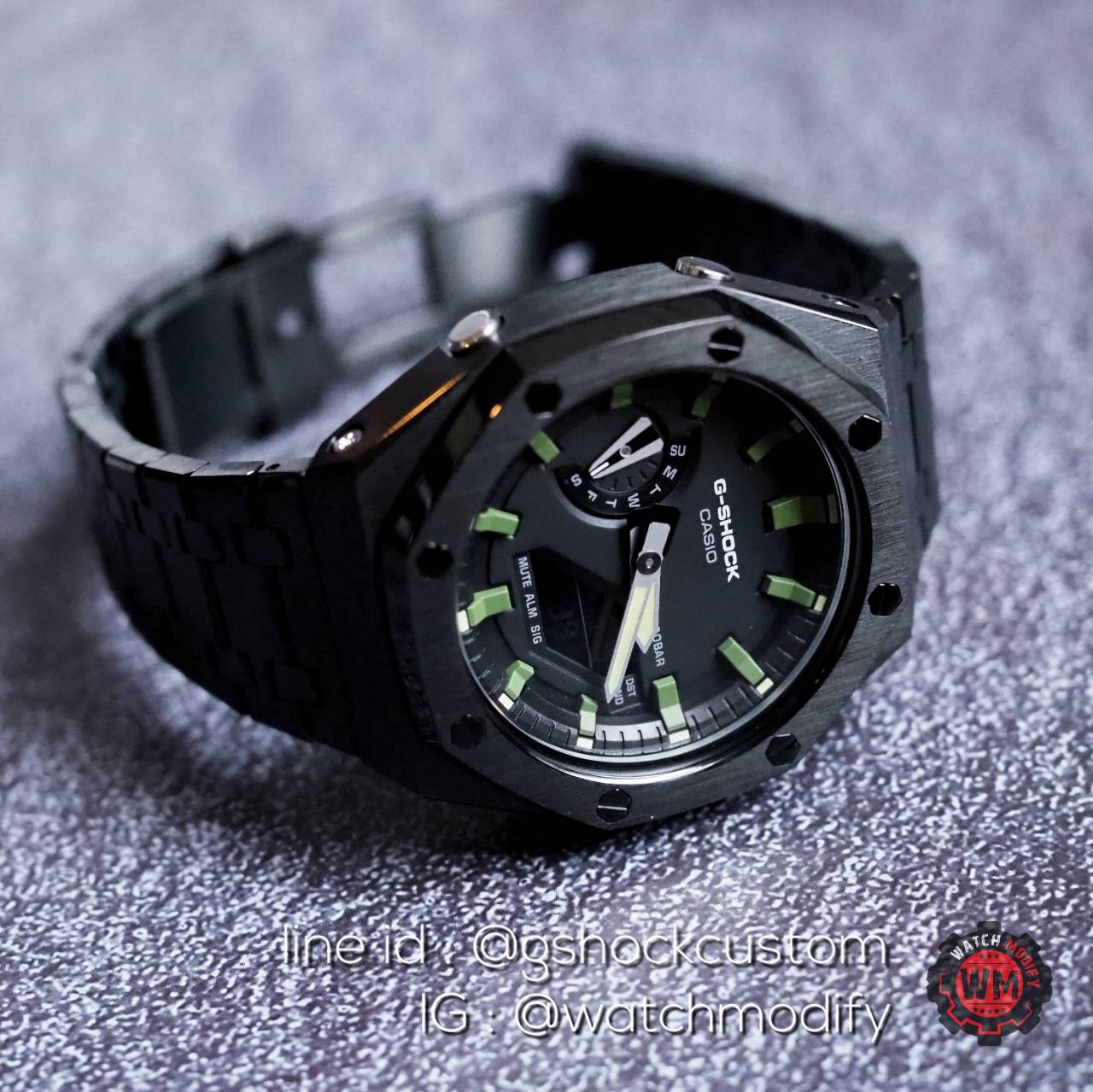G-Shock Casioak Custom AP Black GreenHand Upgrade