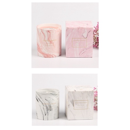 C1129K003 เทียนหอมลายหินอ่อน ยกระดับบรรยากาศบ้าน เทียนหอมอโรม่า เทียนหอมไขถั่วเหลือง DECOR MARBLE WAX AROMA CANDLE