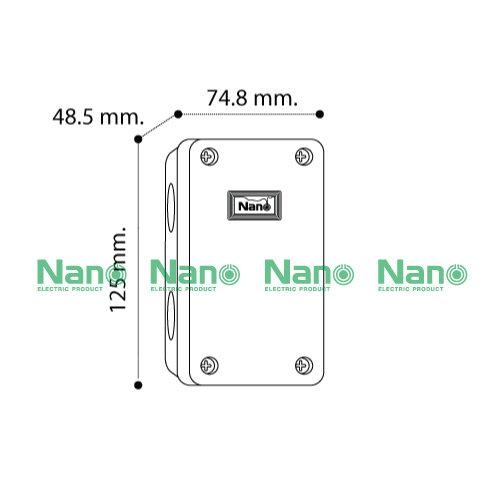 NANO Electric® NANO-201B กล่องกันน้ำพลาสติก ฝาทึบ ขนาด W74.80xH125xD48.50 mm (JUNCTION BOX IP65) สีดำ