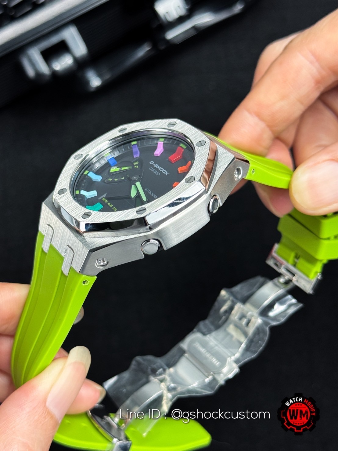 G-shock Casioak Rainbow Light Green Lambo Rubber Strap