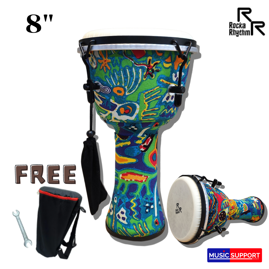 กลองเจมเบ้ ROCKA RHYTHM แถมฟรีกระเป๋า ขนาด 8" 10" 12" นิ้ว