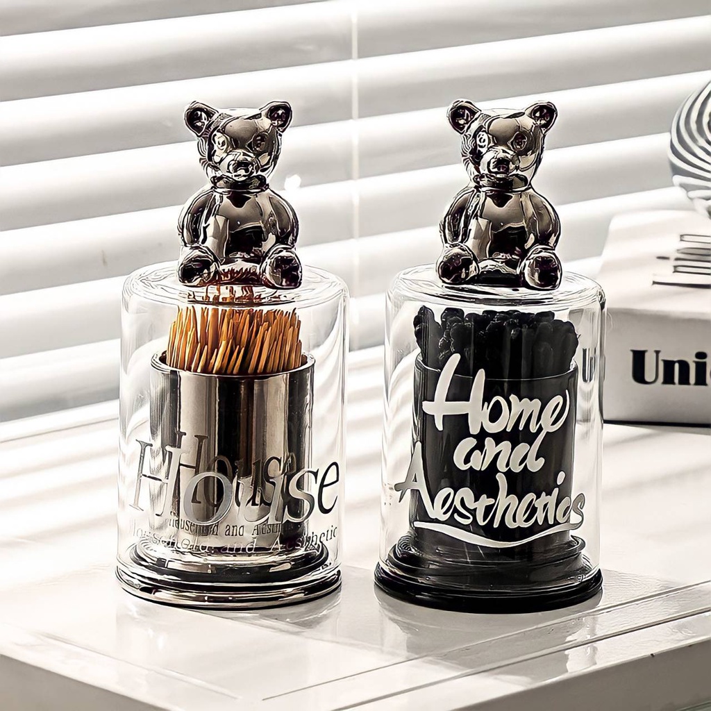 CT132D056 HOMMY ที่ใส่ไม้จิ้มฟัน คัตเติลบัต รูปน้องหมี ที่ใส่คัตเติลบัต สไตล์โมเดิร์น แต่งบ้านสวย