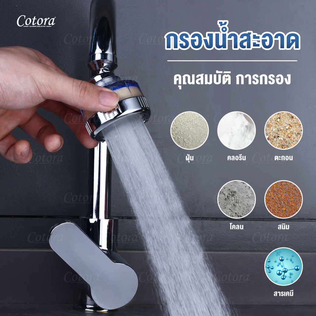 หัวต่อก๊อกน้ำ กรองน้ำสะอาด กรองได้ละเอียด 5 ไมครอน