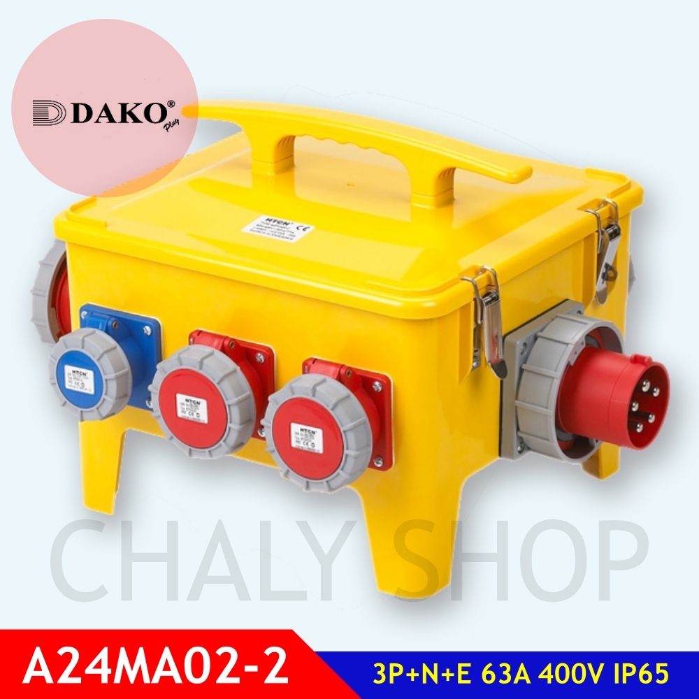 "DAKO PLUG" A24MA02-2 กล่องปลั๊กกระจายไฟ 3P+N+E 63A 400V IP65